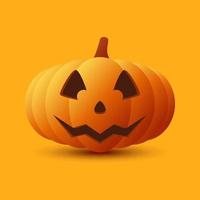 halloween pumpa isolerat på orange bakgrund vektor