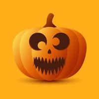 Halloween-Kürbis isoliert auf orangem Hintergrund vektor