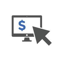 Pay-per-Click-Symbole. konzept für seo, zahlungseinzug und webdesign. ppc-Symbol vektor