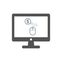 Pay-per-Click-Symbole. konzept für seo, zahlungseinzug und webdesign. ppc-Symbol vektor