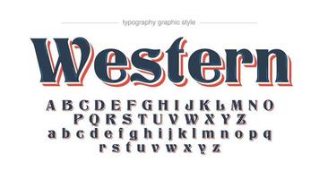 dekorative Display-Typografie der dunkelblauen roten Weinlese vektor