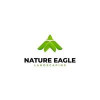 grüner Natur-Adler-Logo-Vektor und Symbol, grüner Adler-abstraktes Logo, Vektorillustration vektor