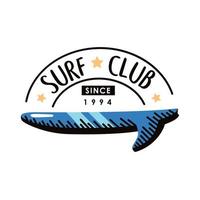 surfa klubb emblem vektor