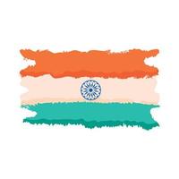 indisk flagga målad vektor