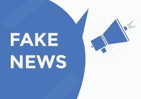 Fake-News-Button. gefälschte nachrichten bunte etikettenzeichenvorlage. Sprechblase vektor