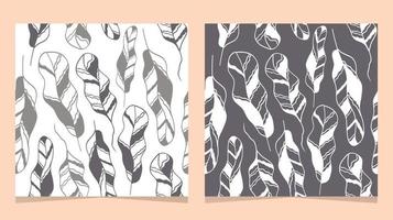 platt svartvit vektor sömlös mönster. lövverk abstrakt mönster. perfekt för omslag papper, tyg, eller vägg papper