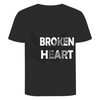 T-Shirt-Design mit gebrochenem Herzen. vektor