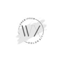 anfängliches wx minimalistisches logo mit pinsel, anfängliches logo für unterschrift, hochzeit, mode. vektor