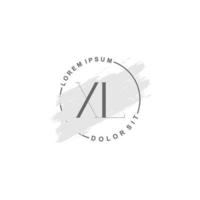 initiales xl-minimalistisches logo mit pinsel, initiales logo für unterschrift, hochzeit, mode. vektor