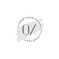 anfängliches qy minimalistisches logo mit pinsel, anfängliches logo für unterschrift, hochzeit, mode. vektor