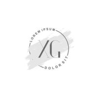 anfängliches xg-minimalistisches logo mit pinsel, anfängliches logo für unterschrift, hochzeit, mode. vektor