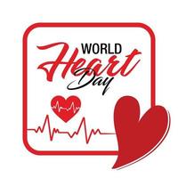 värld hjärta dag med röd hjärta design mall vektor