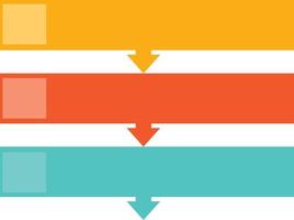 Pfeilfahnen mit 3 Schritten auf weißem Hintergrund. 3-Schritt-Pfeilliste Banner Infografik Diagrammzeichen. flacher Stil. vektor