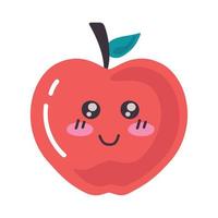 Apfel kawaii frisches Obst vektor