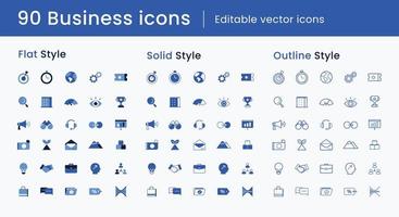 90 företag ikoner uppsättning vektor