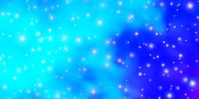 hellrosa, blaue Vektorschablone mit Neonsternen. vektor