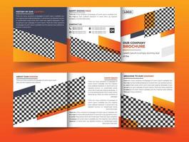 modern företags- företag fyrkant trifold broschyr med kreativ form mall vektor