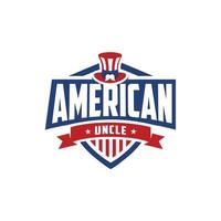 amerikan farbror emblem redo tillverkad logotyp mall uppsättning vektor