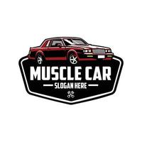 erstklassiger klassischer amerikanischer Muscle-Car-Emblem-Logo-Vorlagenvektor isoliert vektor