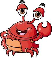 de röd krabba är vinka de hand och ger de Lycklig uttryck vektor