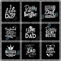 Papa-Bundle-T-Shirt-Design, Vater-Design vektor