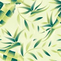 tropisk blommig strelitzia med färgrik abstrakt banan växter löv sömlös mönster på grön ljus bakgrund. blommig tapet. exotisk sommar. natur bakgrund. tropisk bakgrund vektor