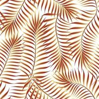 palmblätter tropische nahtlose musterpflanzen mit orangefarbener einfarbiger farbe, die für hemdstofftextilien modisch ist. tropische Tapete. Vektordesign. exotische tropen sommerdrucke. Herbst Hintergrund vektor