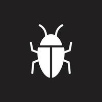 eps10 weißes Vektorprogramm-Bug-Tier-Symbol isoliert auf schwarzem Hintergrund. Software-Bug-Symbol in einem einfachen, flachen, trendigen, modernen Stil für Ihr Website-Design, Logo, Piktogramm und mobile Anwendung vektor