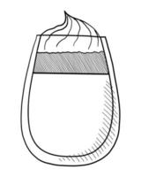 Vektor-Illustration einer Kaffeetasse isoliert auf weißem Hintergrund. Gekritzelzeichnung von Hand vektor