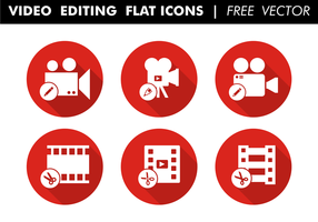 Videobearbeitung Flat Icons Free Vector