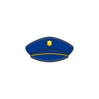 Cartoon-Polizei-Hut-Vektor-Symbol auf weißem Hintergrund vektor