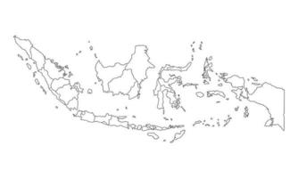 vit bakgrund av indonesien Karta med linje konst design vektor