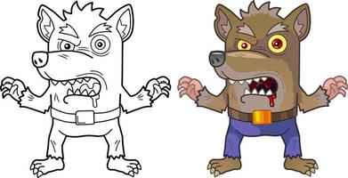 Cartoon lustiger Monster-Werwolf vektor