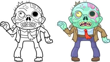 lustiges zombiemonster der karikatur vektor