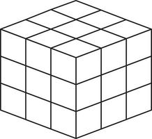 matematik kub linje ikon. glyf symbol. blockera och geometrisk tecken. vektor