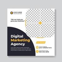 digitale marketingagentur unternehmensgeschäft quadrat social media post banner design vorlage kostenloser vektor