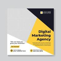 professionelle digitale geschäftsagentur marketing social media post und banner template design kostenloser vektor