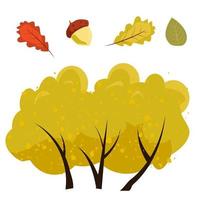 Herbstvektorillustrationsrahmen von Blättern und von Pilzen für Postkarten, Grußbusch vektor