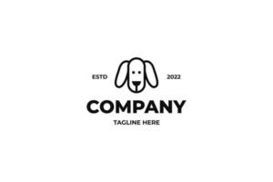 platt hund logotyp design vektor ikon illustration aning