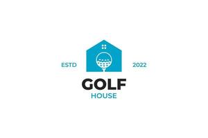 flache golfhaus logo symbol vektor illustration idee