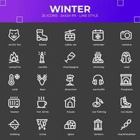 Winter-Icon-Pack mit schwarzer Farbe vektor