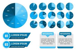 satz von elementen diagramm für infografiken diagramme diagramm diagramm business precentation indikator blaue farbe vektor