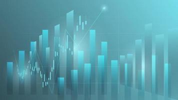 Konzept der Wirtschaftssituation. finanzgeschäftsstatistiken mit balkendiagramm und kerzendiagramm zeigen börsenkurs und wechselkurs auf grünem hintergrund vektor