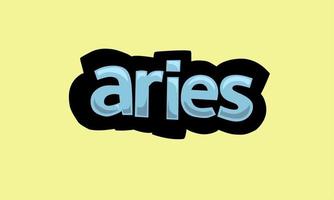 aries skrivning vektor design på en gul bakgrund