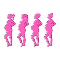linje konst gravid kvinnor vektor illustration