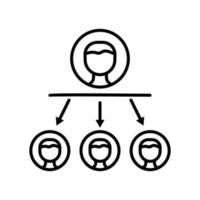 Menschen-Symbol. symbol im zusammenhang mit diskussion, geschäft. Liniensymbolstil. einfaches Design editierbar vektor