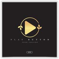 Gold Play Button Logo Premium eleganter Vorlagenvektor eps 10 vektor