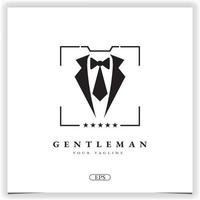 rosett slips smoking kostym herre mode skräddare kläder årgång klassisk logotyp premie elegant mall vektor eps 10