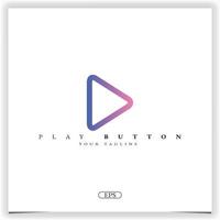 Play Button Logo Premium eleganter Vorlagenvektor eps 10 vektor