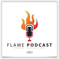 Flamme Podcast Logo Premium elegante Vorlage Vektor eps 10